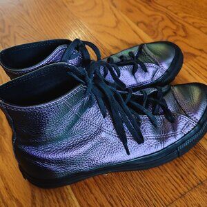 Converse All Star 557949c Purple / Violet Leather Sneaker Metallic